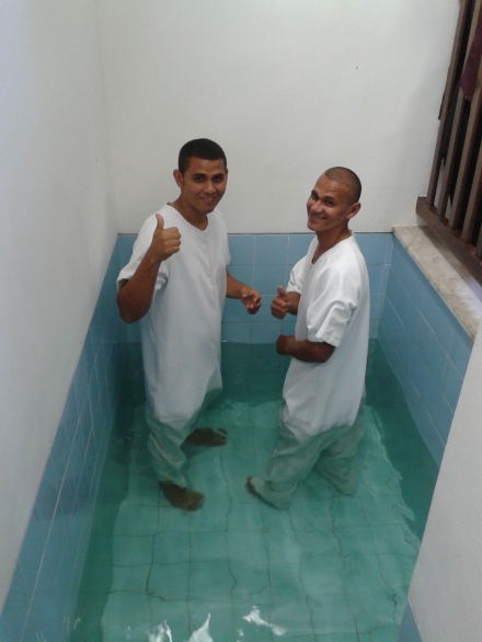 Francilino baptizing his brother!